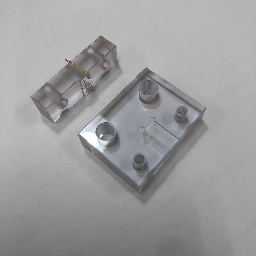 Custom fixture with pogo pins for piezoelectric polymer film measurement